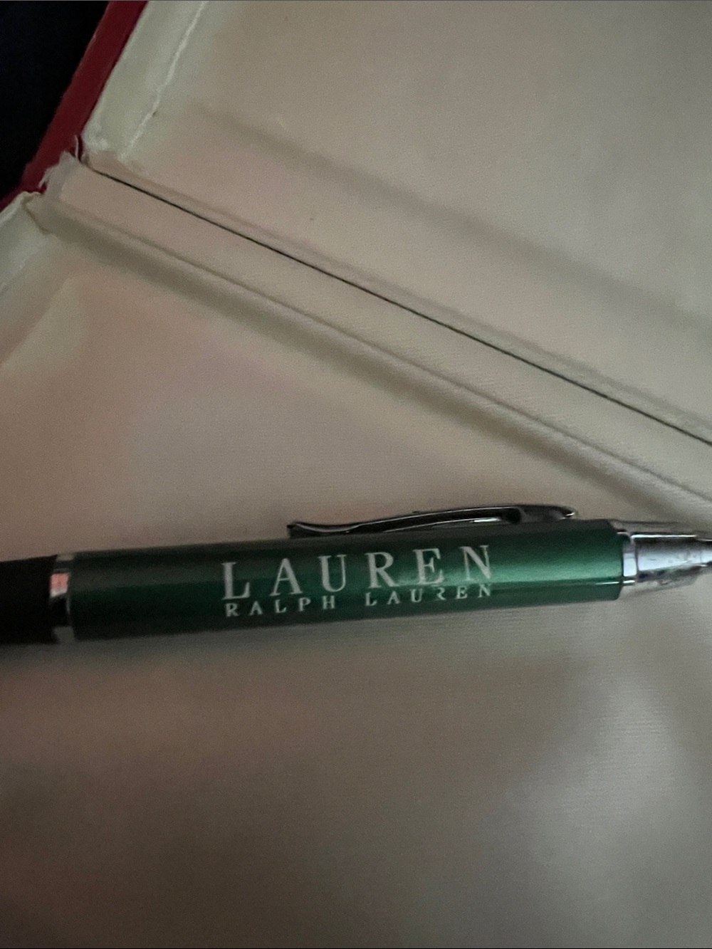 Vintage Ralph Lauren Metallic Green Logo Ballpoint Pen Refillable